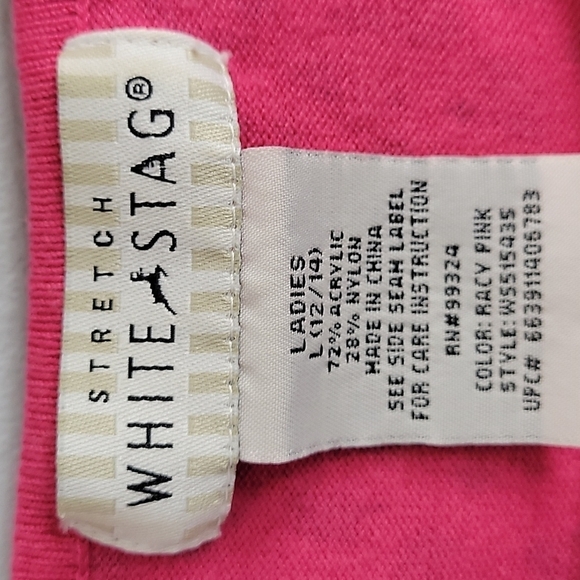 White Stag Bright Pink Leopard Cheetah Animal Print  Knit Tank Top Size Large - Picture 3 of 6